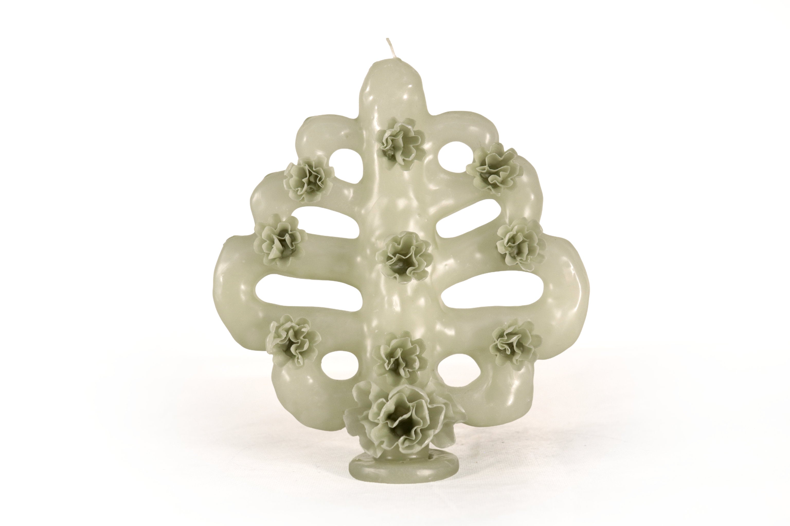 Sculpted Candle - Tree Life Green - 7 in. Viviana