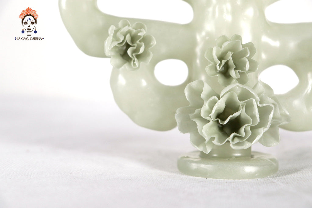 Sculpted Candle - Tree Life Green - 7 in. Viviana