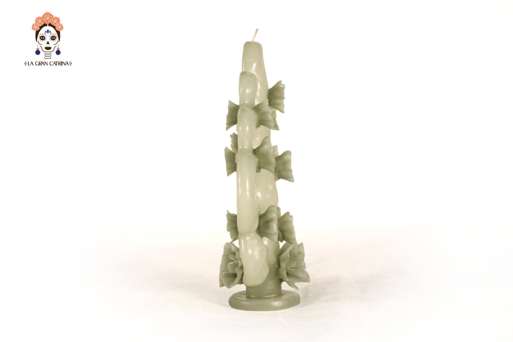 Sculpted Candle - Tree Life Green - 7 in. Viviana