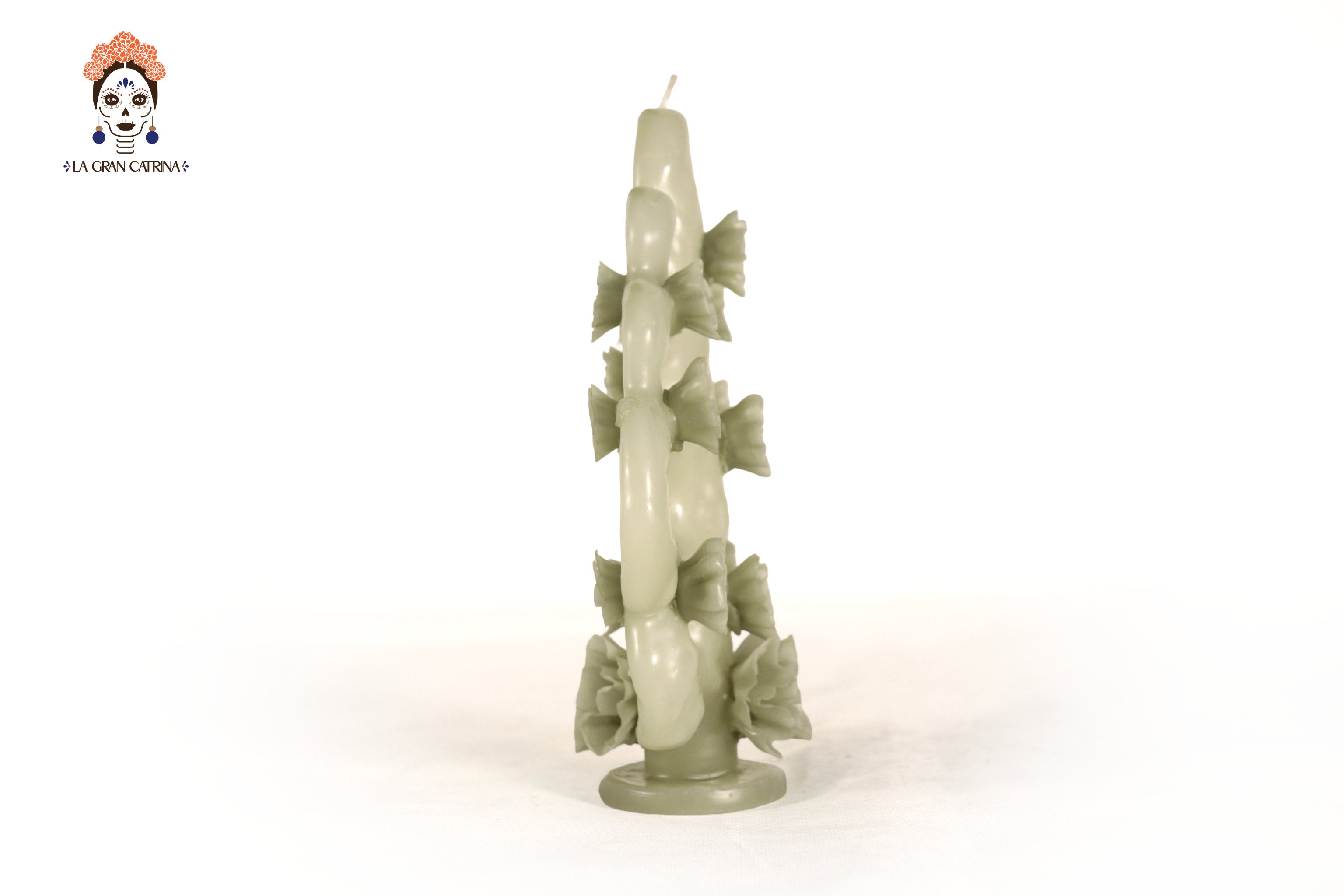 Sculpted Candle - Tree Life Green - 7 in. Viviana